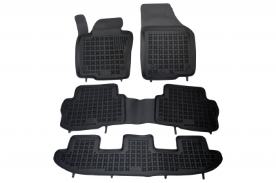 Covorase Presuri Auto Negru din Cauciuc Seat Alhambra, pentru VW Sharan II (7 locuri) 2010-