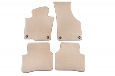 Set 4 covorase auto din mocheta, bej, pentru pentru VW Passat  2007-10/2010, Passat 11/2010-10/2014, CC 02/2012-11/2016-