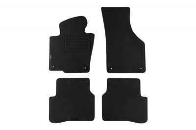 Set 4 covorase auto din mocheta, negru, pentru pentru VW Passat  2007-10/2010, Passat 11/2010-10/2014, CC 02/2012-11/2016-