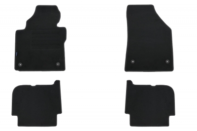 Set 4 covorase auto din mocheta, negru, pentru pentru VW Touran Modell 2007-08/2015  5 locuri-