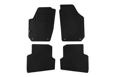 Set 4 covorase auto din mocheta, negru, pentru pentru SKODA Fabia II 11/2007-10/201-