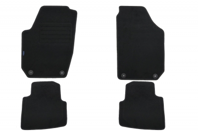 Set 4 covorase auto din mocheta, negru, pentru pentru SKODA Roomster 03/2008-