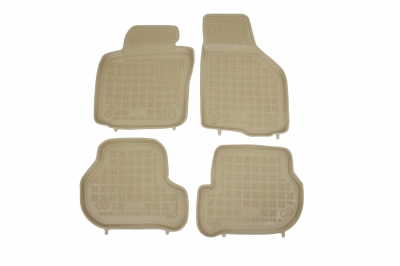 Covorase Presuri Auto Bej din Cauciuc pentru SEAT Leon 1P (2005-2013) SKODA Octavia II (2004-2013) VW Golf 5 Golf 6 (2003-2013) Jetta V (2005-2010) Sc